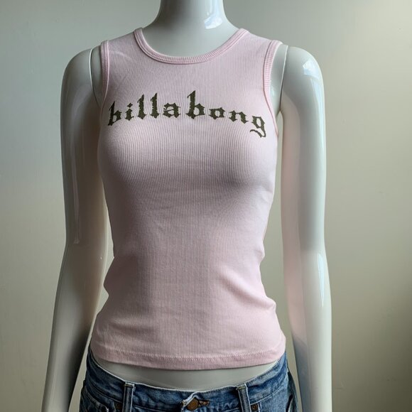 Billabong surf light pink ribbed tank top - Picture 1 of 5